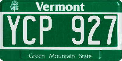 VT license plate YCP927