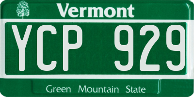 VT license plate YCP929