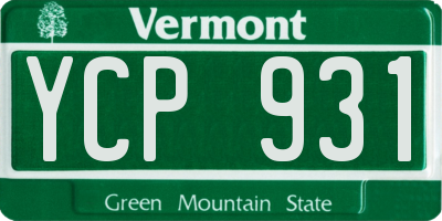 VT license plate YCP931