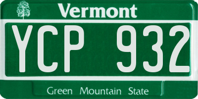 VT license plate YCP932