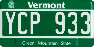 VT license plate YCP933
