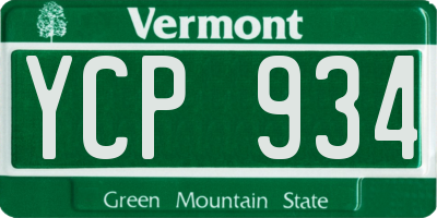 VT license plate YCP934