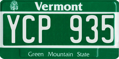 VT license plate YCP935