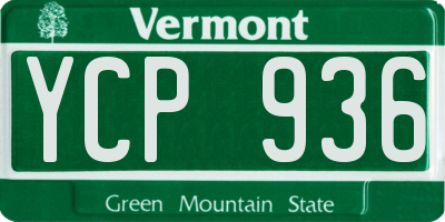 VT license plate YCP936