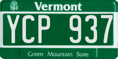 VT license plate YCP937
