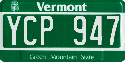VT license plate YCP947