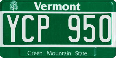 VT license plate YCP950