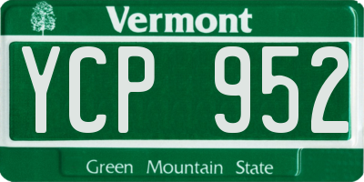VT license plate YCP952