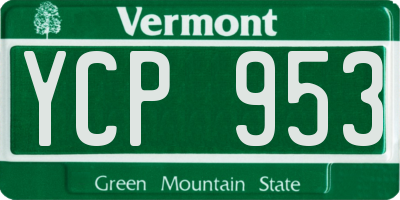 VT license plate YCP953