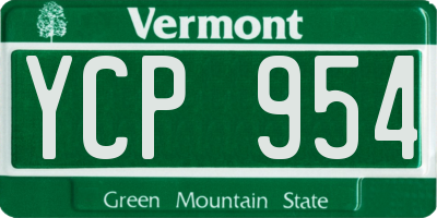 VT license plate YCP954