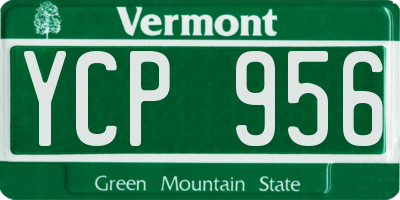 VT license plate YCP956