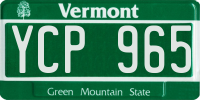 VT license plate YCP965