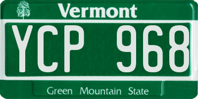 VT license plate YCP968