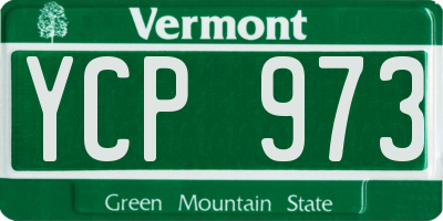 VT license plate YCP973