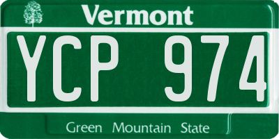 VT license plate YCP974