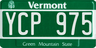 VT license plate YCP975