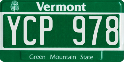 VT license plate YCP978
