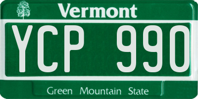 VT license plate YCP990