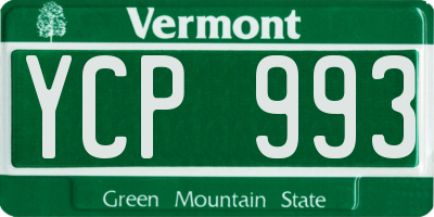VT license plate YCP993