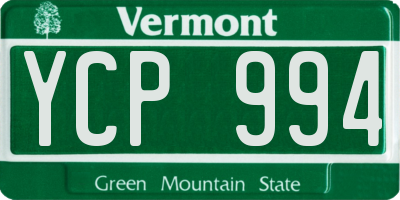 VT license plate YCP994