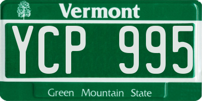 VT license plate YCP995