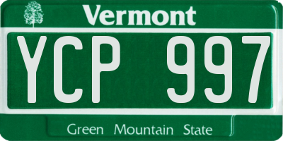 VT license plate YCP997