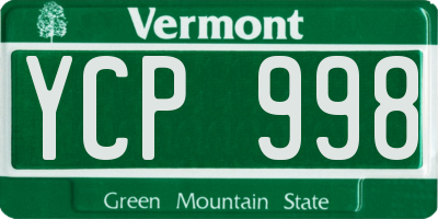 VT license plate YCP998