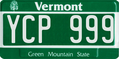 VT license plate YCP999