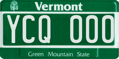 VT license plate YCQ000