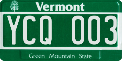VT license plate YCQ003
