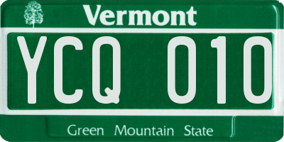 VT license plate YCQ010
