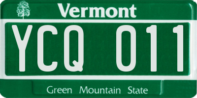 VT license plate YCQ011