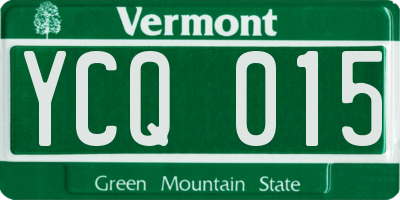 VT license plate YCQ015