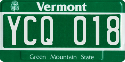 VT license plate YCQ018