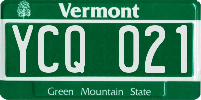 VT license plate YCQ021