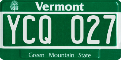 VT license plate YCQ027