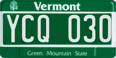 VT license plate YCQ030