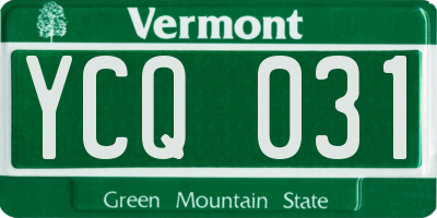 VT license plate YCQ031