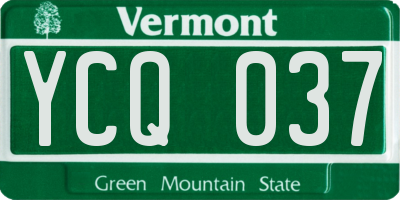 VT license plate YCQ037