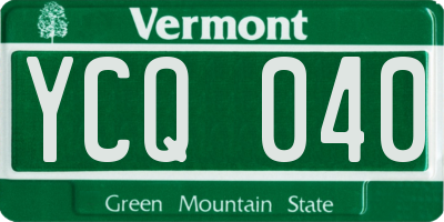 VT license plate YCQ040