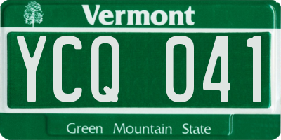 VT license plate YCQ041