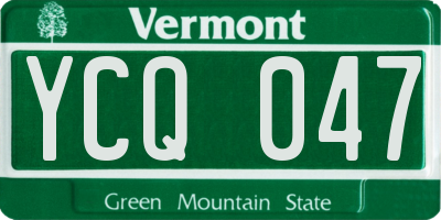 VT license plate YCQ047