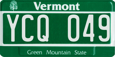 VT license plate YCQ049