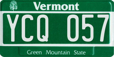 VT license plate YCQ057