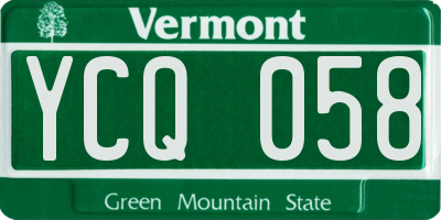 VT license plate YCQ058