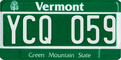 VT license plate YCQ059