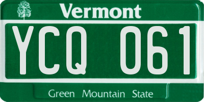 VT license plate YCQ061