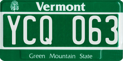 VT license plate YCQ063