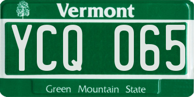 VT license plate YCQ065