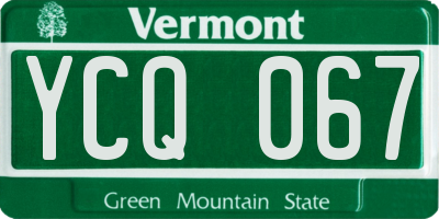 VT license plate YCQ067